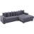 110.75" Modular L Shaped Sofa, Corduroy Fabric Sectional Couch,With A Movable Footstool, Cup Holders,Bring 8 Throw Pillows,Side Pocket,Unfold Into A Bed,Dark Gray-801475376