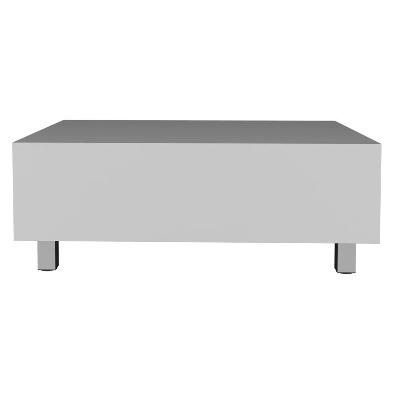 Table basse à plateau relevable avec rangement, Blanc