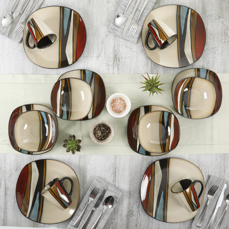 Gibson Elite Althea Multicolor Ceramic 16-Piece Dinnerware Set