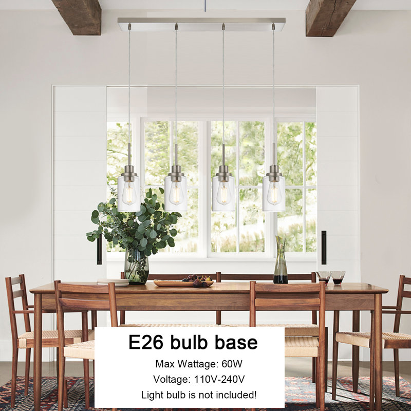 Lustre linéaire à 4 lumières pour îlot de cuisine Aarjun