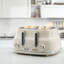 Daewoo Sienna Cordless Cream Jug Kettle And 4 Slice Toaster Set Rapid Boil-72589923