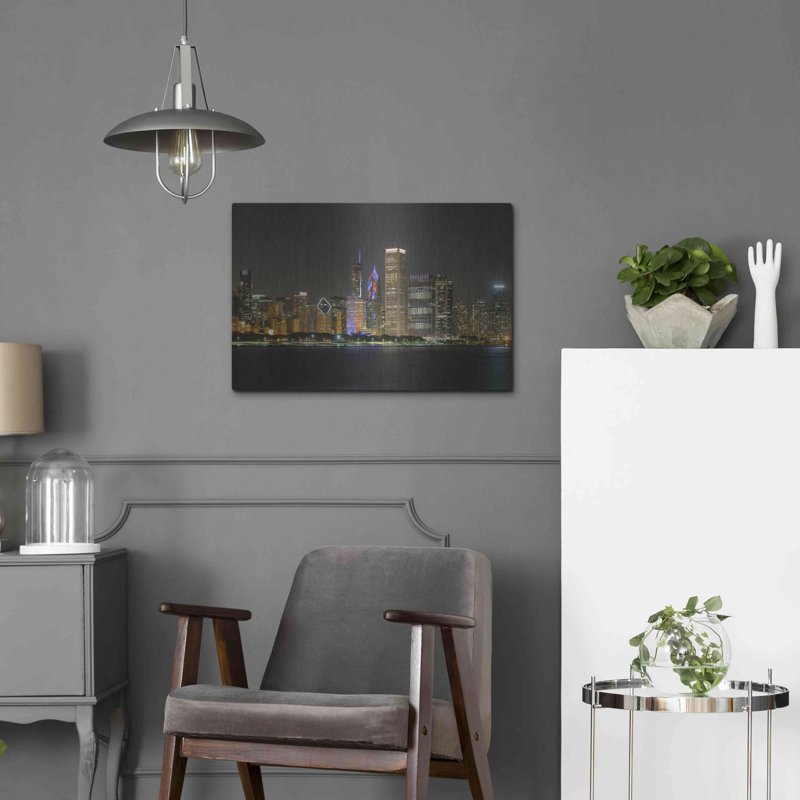 «Chicago Cityscape Baseball Crop» par AKG, H 16 po x l 24 po