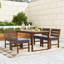 Ensemble de salle à manger 5 pièces en bois d'acacia avec table à lattes de patio, 4 chaises et coussins pour la cour ou le jardin-1133903381