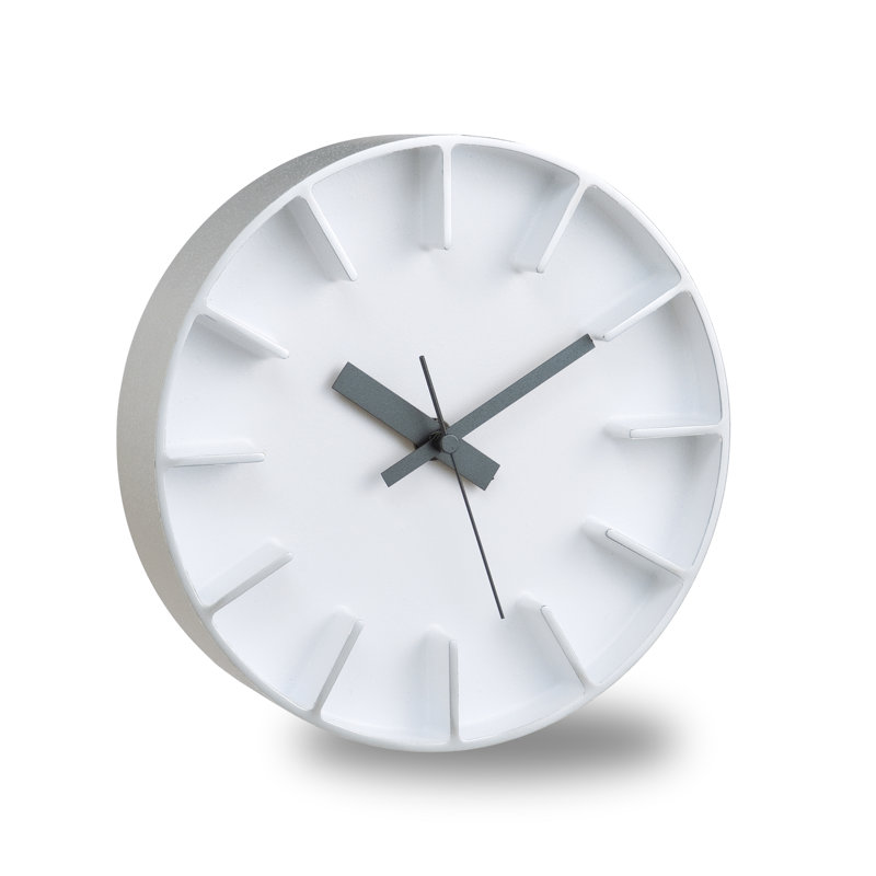 Brookhn Metal Wall Clock, White