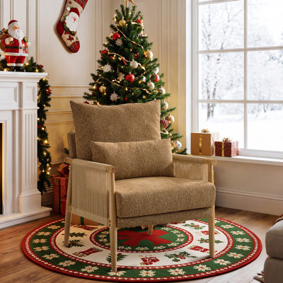 Fauteuil d'appoint en chenille avec coussin