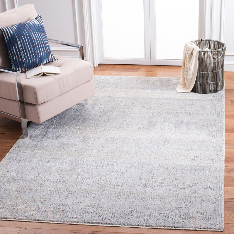 Gray and Beige Hand-knotted Wool and Viscose 8' x 10' Area Rug