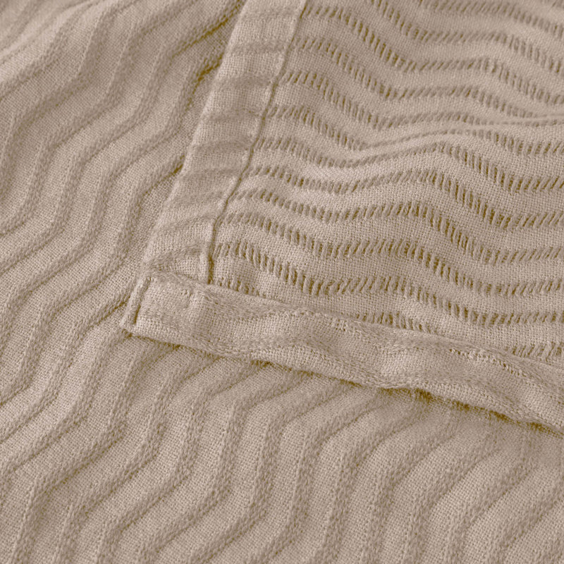 Couverture tissée légère et respirante en jacquard de coton Jena, Très grand californien, Kaki