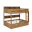 Lit superposé avec lit gigogne et tablettes de rangement intégrées, lit superposé en bois peu encombrant-1823852770-1823852782