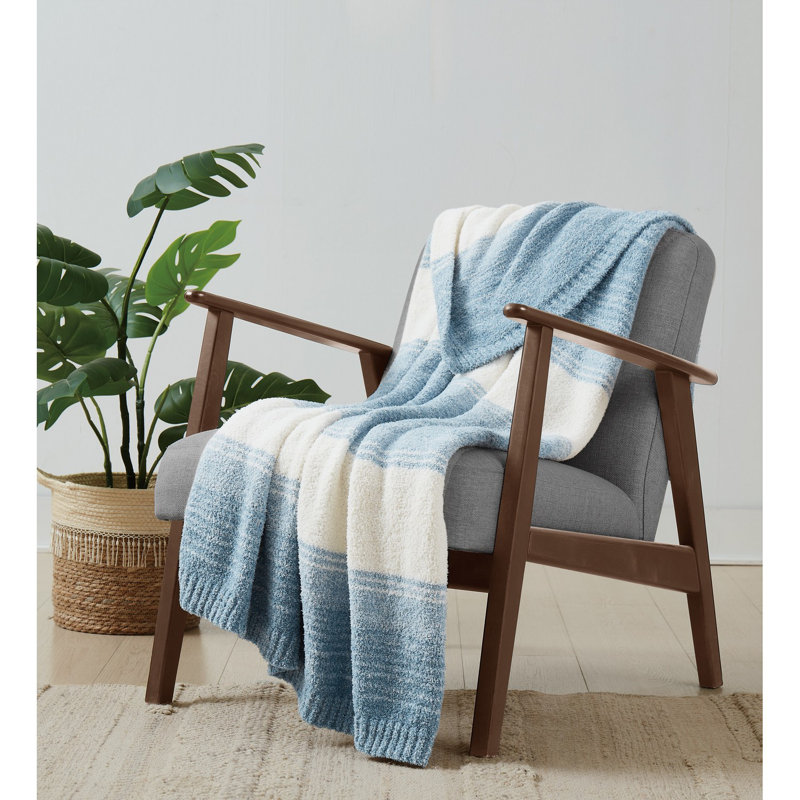 Jeté Brooklyn Loom Feathered Ombre, Bleu