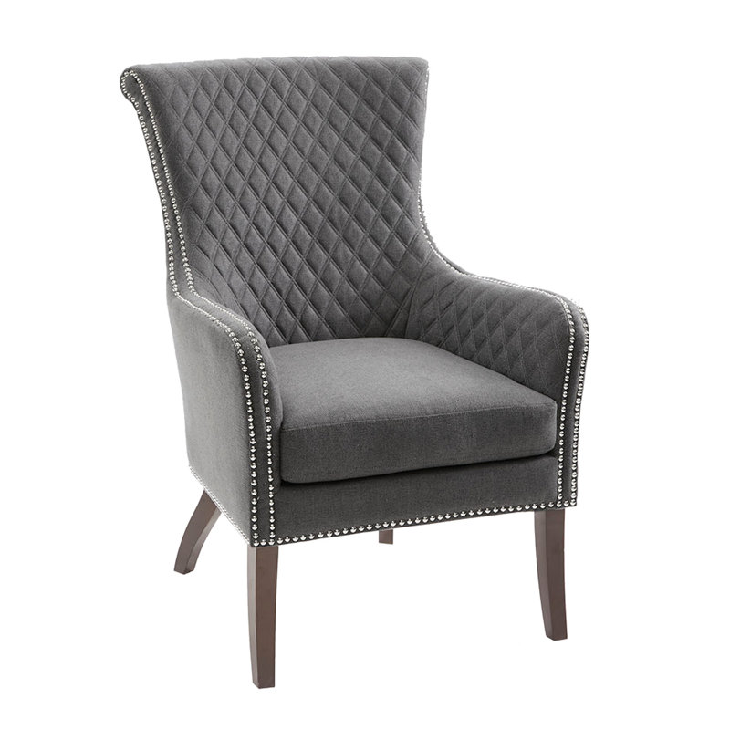 Chaise d'appoint rembourrée, chaise avec garniture cloutée, chaise simple de salon