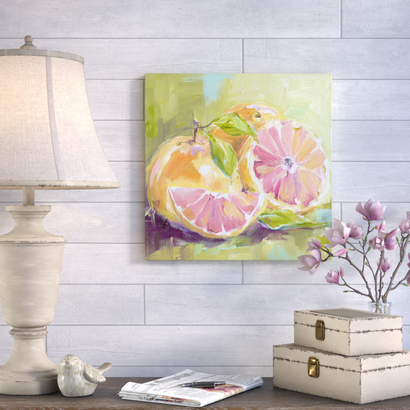 «Still Life Grapefruit», reproduction de peinture acrylique, H 12 po x l 12 po, Toile
