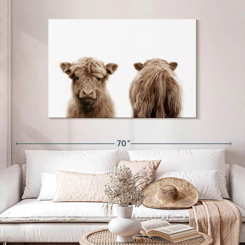 Portrait de vache Brampt Highland, H 32 po x l 48 po