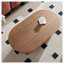 Table basse ovale moderne avec pied central, table d'appoint de salon en MDF de 100 cm (39,4 po) finition noyer