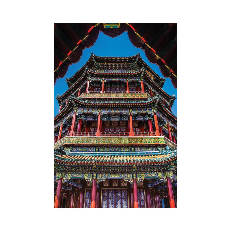 Summer Palace, Beijing, China. Chinese Characters Below Say Above Clouds Fragrant Sky And Floating Air by William Perry - Gallery-Wrapped Canvas Giclée on Canvas