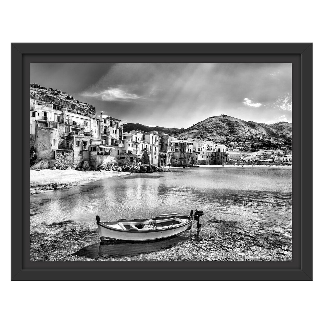 Gerahmtes Wandbild Wundervoller Blick auf Cefalu