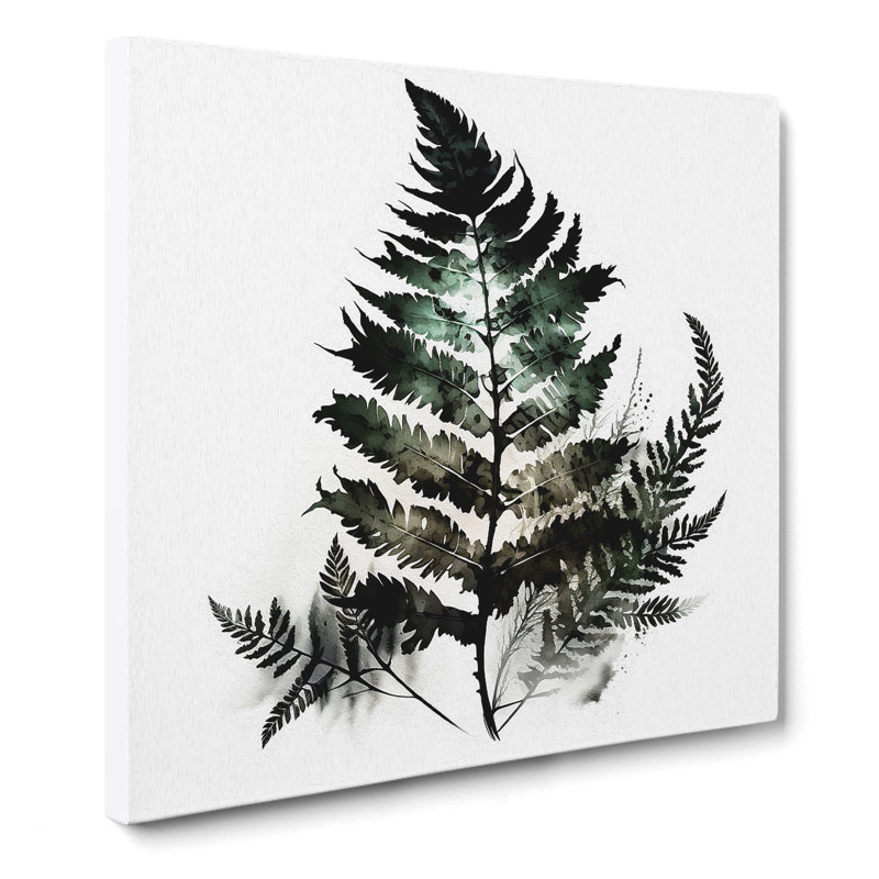 Fern Leaf Ink Wash - Print, 50cm H x 50cm W x 3cm D
