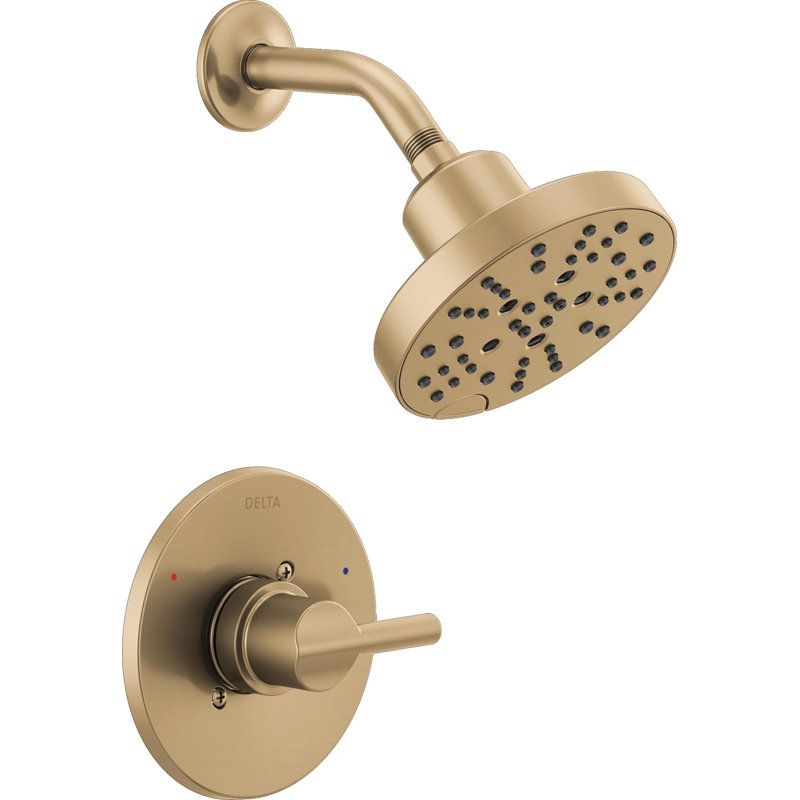 Nicoli 14 Series H2Okinetic Shower Faucet Set, Brushed Gold Shower Head and Handle Set, Valve Trim Kit, Champagne Bronze (Shower Valve Included)