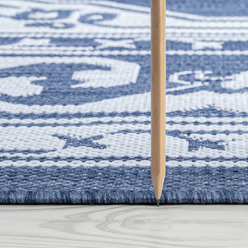 Tapis d'intérieur / extérieur bleu Mariners, Tapis de couloir 2 pi 8 po x 9 pi 11 po