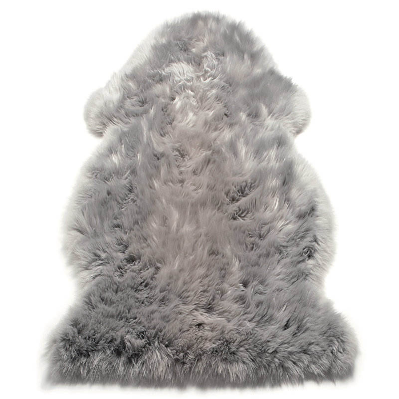 Koby Solid Colour Sheepskin Area Rug, Novelty 120cm x 180cm