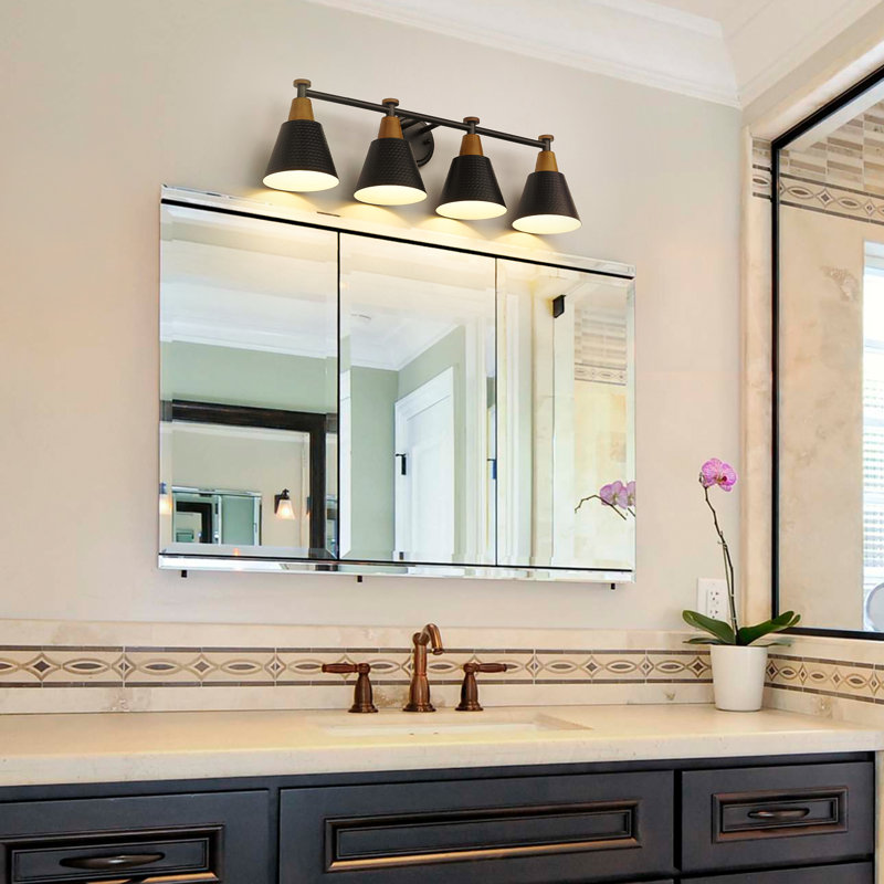 4 - Light Dimmable Vanity Light, Black