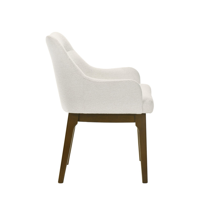 Ensemble de 2 chaises d'appoint en chenille et chêne vintage Kasha