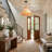 1 - Light 16.9" Boho Hand-Woven Natural And White Rattan Dome Pendant Light