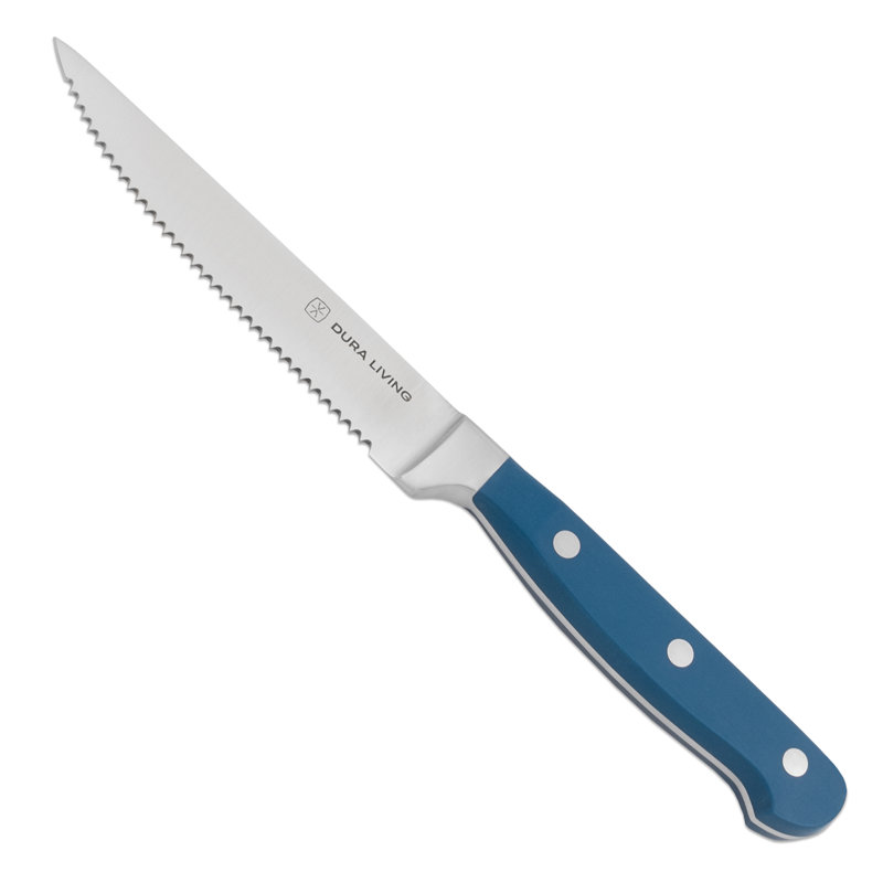 Ensemble de 8 couteaux à steak en acier inoxydable Dura Living (ensemble de 8), Bleu royal