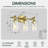 3-Light Dimmable Vanity Light With Water Glass Shades Brushed Gold Finish-125104605