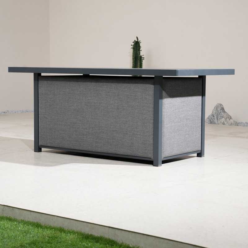 Table basse d'extérieur rectangulaire en aluminium