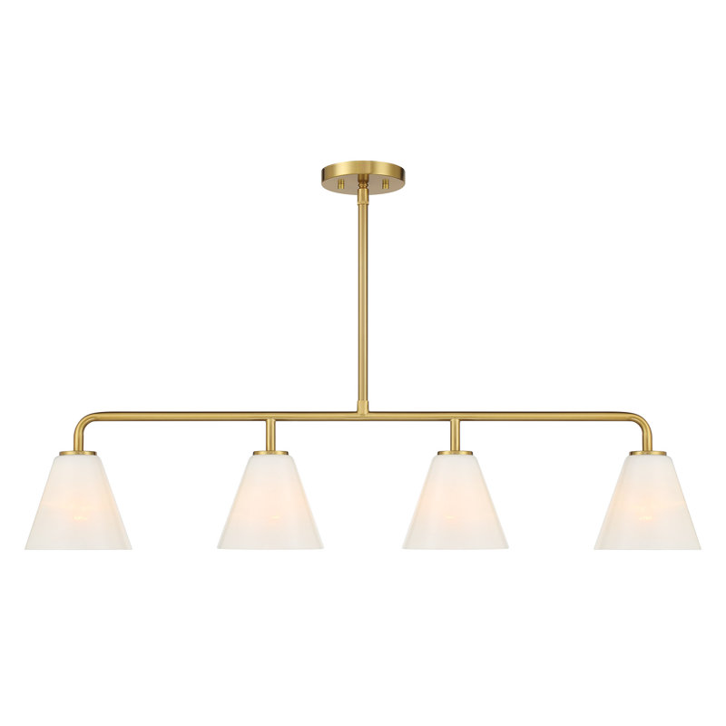 Hashimoto 4-Light Linear Chandelier , Brass