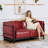 Faux Leather Loveseat-1577738035