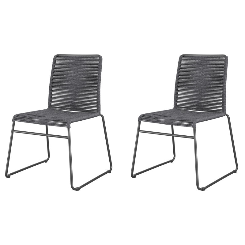 Chaise d'appoint en polypropylène Fagin, Gris anthracite