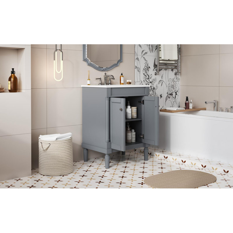 Meuble-lavabo 24 po, Gris