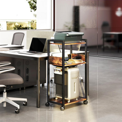 Étagère de rangement à 3 niveaux avec support USB et port d'alimentation