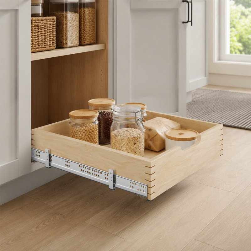 Support de rangement escamotable de 31,6 po x 21,2 po avec des supports entièrement extensibles en forme de U, convenant pour le rangement des garde-manger.