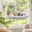 Grand perchoir sans fil pour chat à installer à la fenêtre, coussin réversible moelleux et ventouses