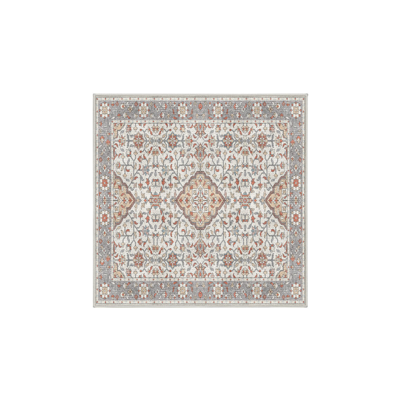 Fiorangelo Hand Loomed Washable Oriental Indoor Rug, Square 5'