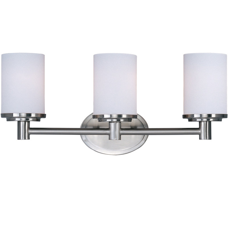 Éclairage pour salle de bain 3 lumières Abhijit, Nickel satiné