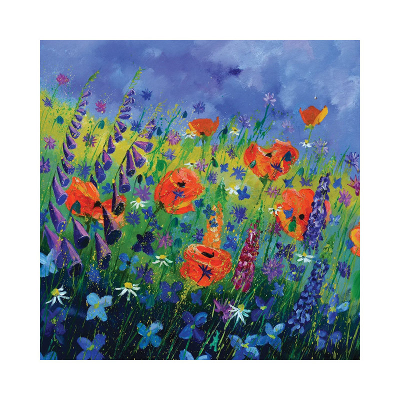 Garden Flowers - Orange Poppies by Pol Ledent - Wrapped Canvas Gallery-Wrapped Canvas Giclée, 30.48 cm H x 30.48 cm W