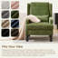 Ensemble de 2 fauteuils à oreilles pour salon, fauteuil en chenille moderne avec dossier haut et coussin Mid-Century-133357977