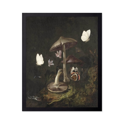 A Sotto Bosco with Mushrooms, Butterflies, a Dragonfly, a Snake and a Lizard