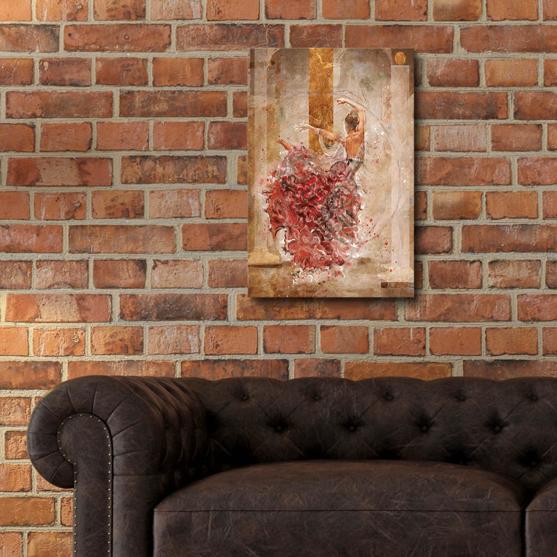 Art mural en verre Lark Manor ™ «Temple Dancer No. 1» par Marta Wiley, H 24 po x l 16 po x P 0,2 po