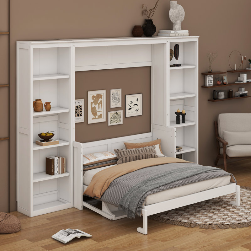 Murphy Bed With Desk And Bookshelf, Queen