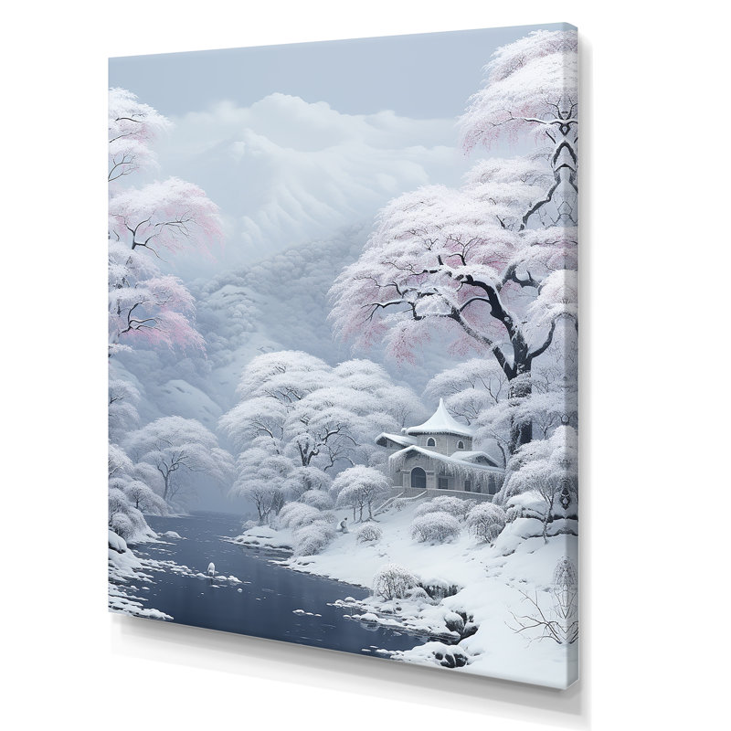 «Winter Wood Cottage Solitude II», art mural forêt, Toile tendue, H 40 po x l 30 po x P 1,5 po