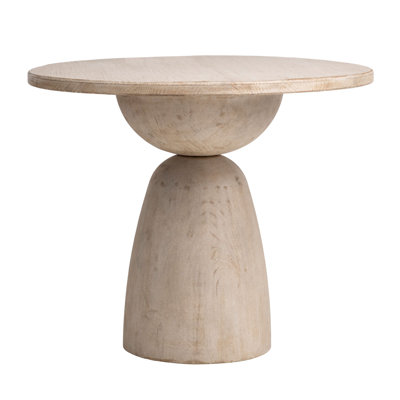 Balak Reclaimed Pine Round Modern Hourglass Bistro Dining Table