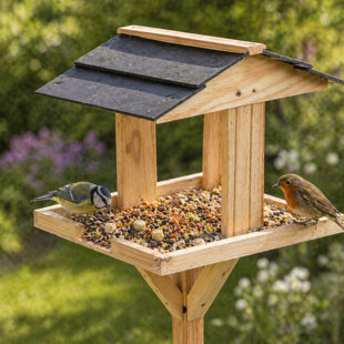 Redwood - Wooden Bird Table with Roof