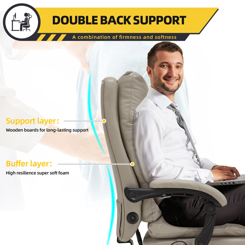 Megaan Executive Chair with Headrest, Gray