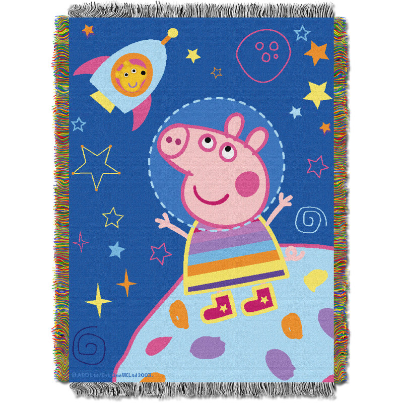 Hasbro Peppa Pig Throw Blanket, Love My Space Cartoon Fan Decor, 46x60 Inches