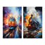«Abstract Train Whirlwind», 2 pièces sur toile-1787697344-1787697358