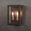 2-Light Outdoor Wall Sconce, Dark Bronze, Matte Brass Accents, Weatherproof Glass Door Closure